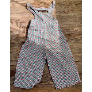 Vintage 1950s Toddler Gingham check Cotton Overalls Sears 2/3T?